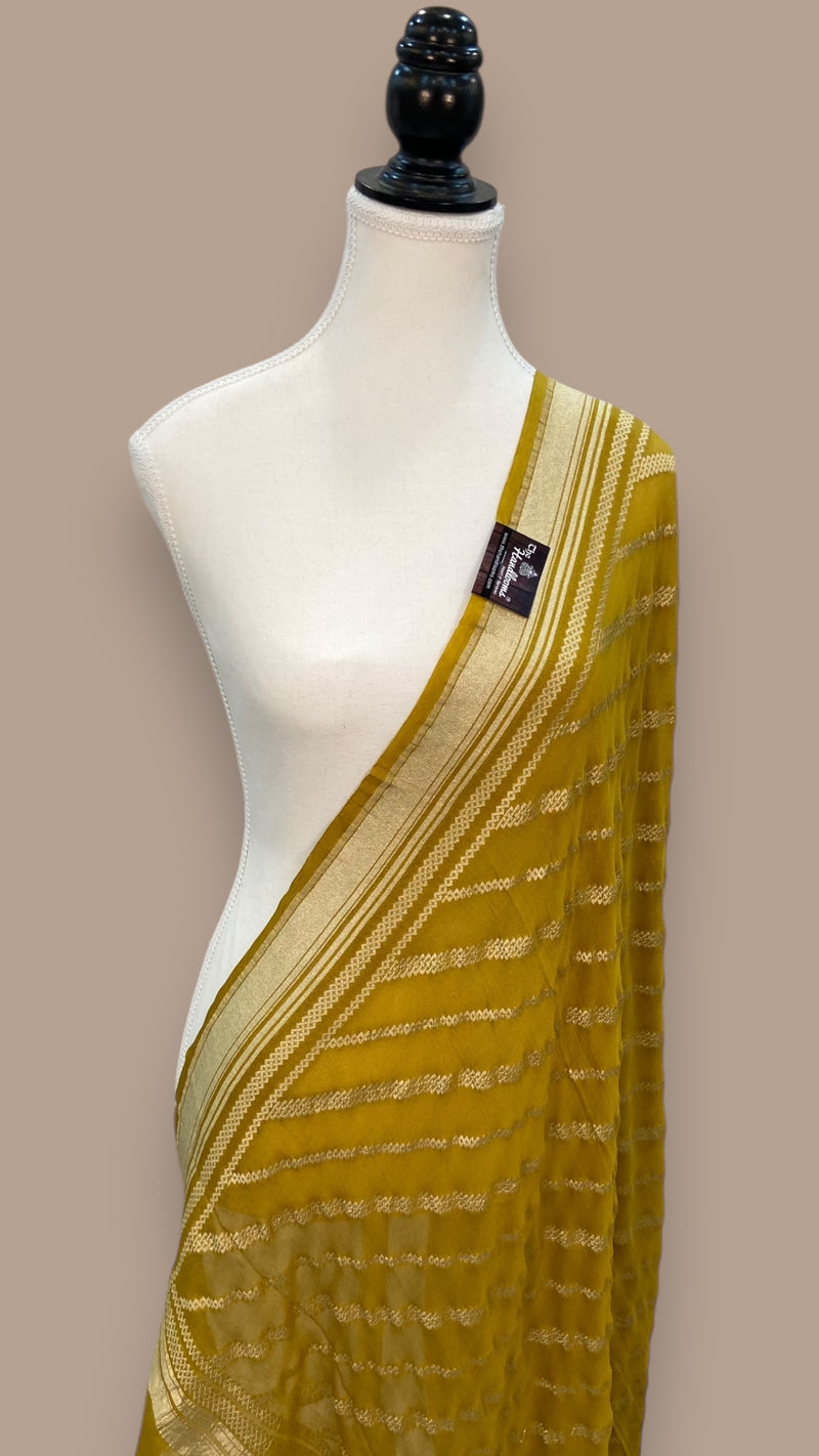 Khaddi Georgette Handloom Banarasi Dupatta - The Handlooms