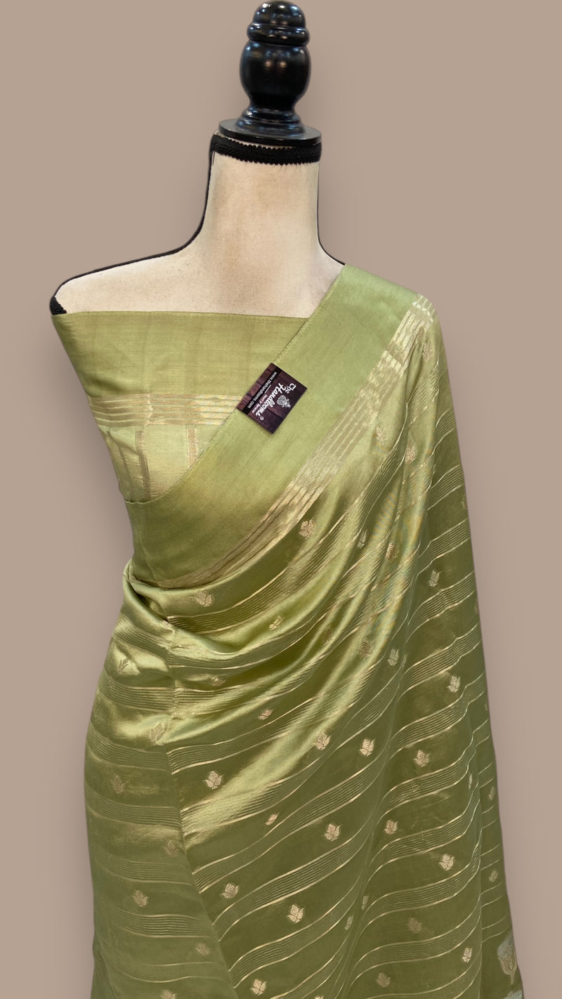 Pure Mango Silk Banarasi Handloom Saree - The Handlooms