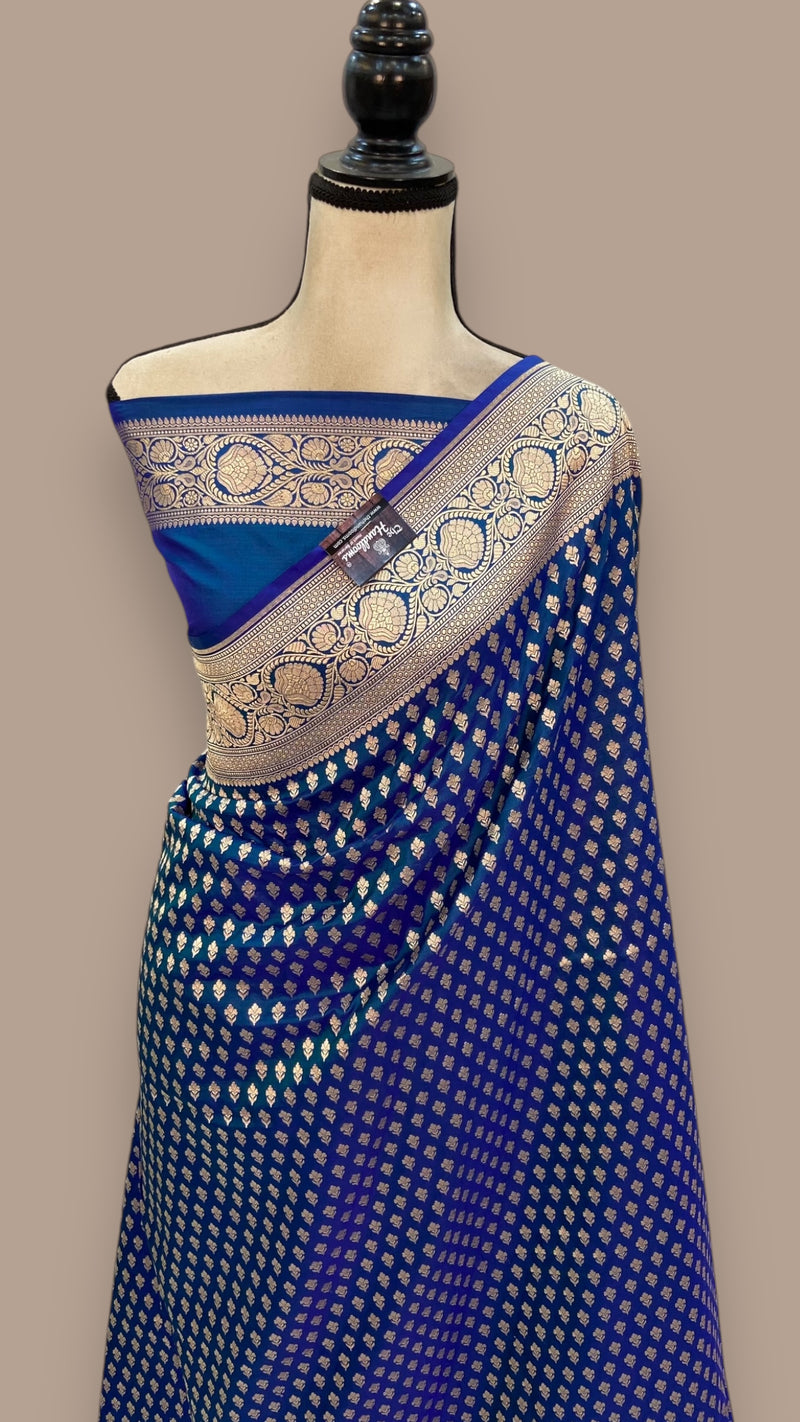 Pure Katan Silk Banarasi Handloom Saree - All over jaal work - The Handlooms
