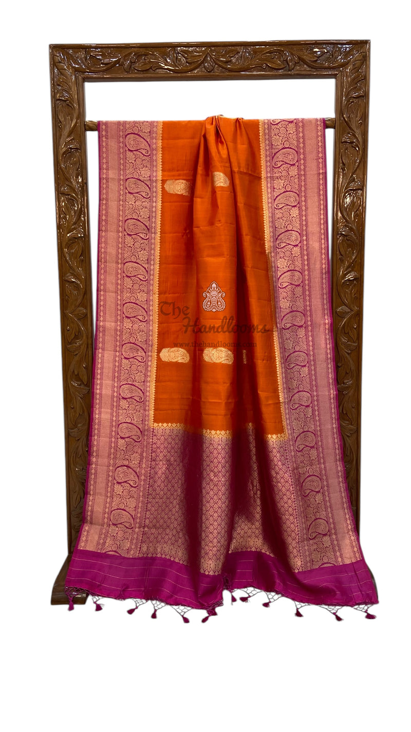Pure Katan Silk Banarasi Handloom Saree - All over Kadua motifs - The Handlooms
