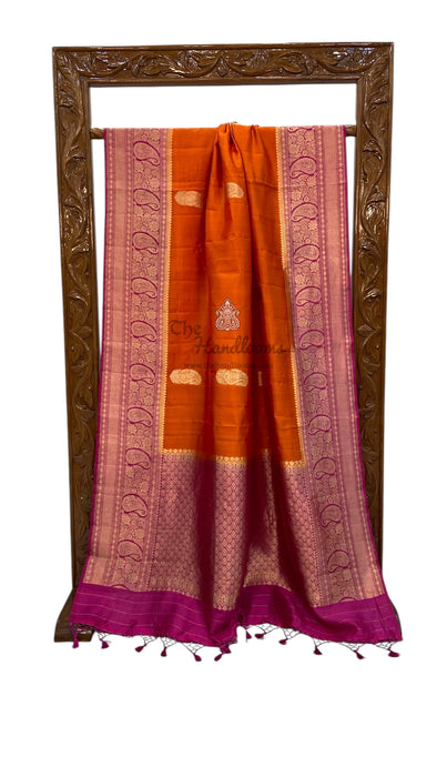 Pure Katan Silk Banarasi Handloom Saree - All over Kadua motifs