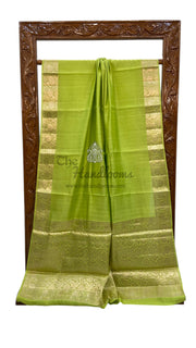 Pure Chiniya Silk Khaddi Handloom Banarasi Saree - The Handlooms