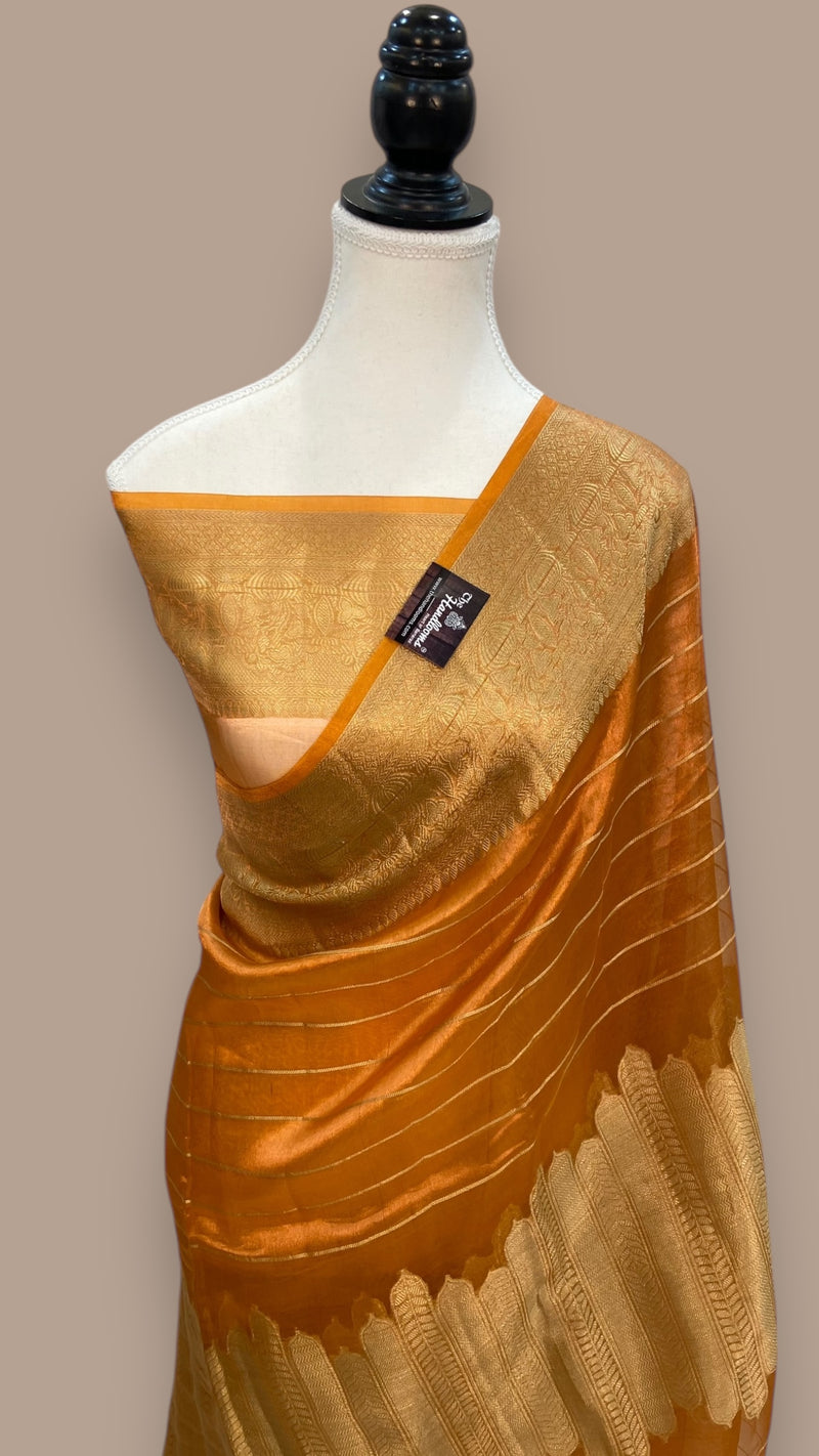 Pure Metallic Tissue Handloom Banarasi Saree - The Handlooms
