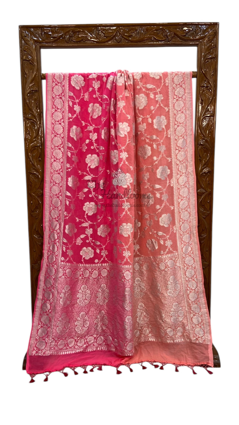 Pure Khaddi Georgette Handloom Banarasi Saree - The Handlooms