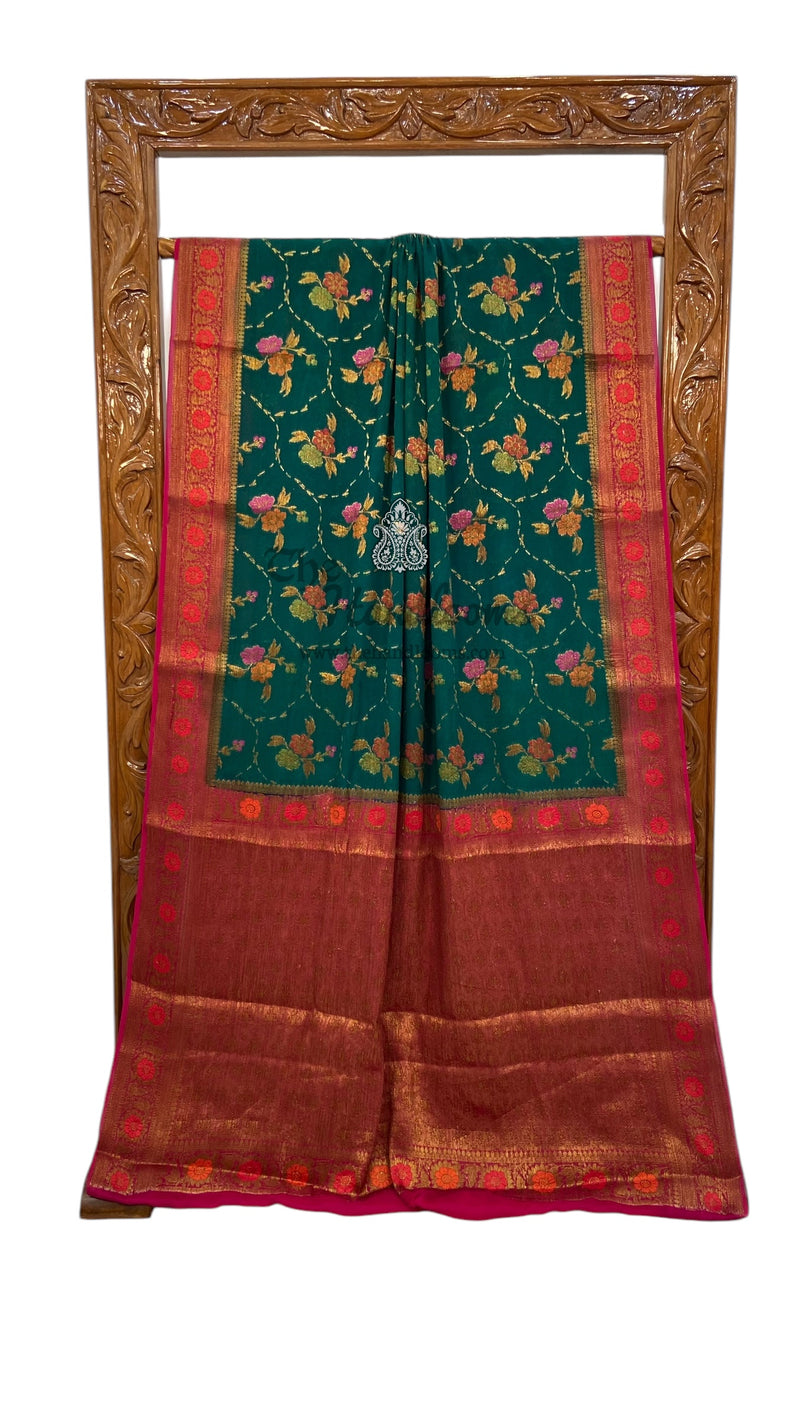 Pure Chiffon Khaddi Banarasi Saree - The Handlooms
