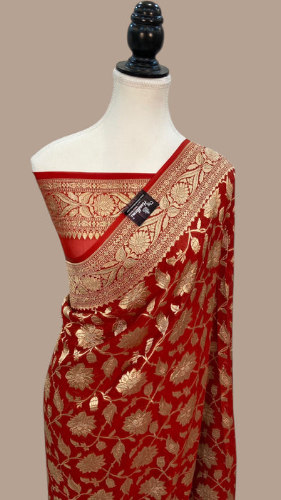 Khaddi Georgette Handloom Banarasi Saree