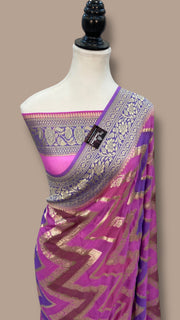 Rangkat Khaddi Georgette Handloom Banarasi Saree - The Handlooms