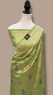 Ektara Pure Katan Silk Banarasi Handloom Saree - All over kadiyal Jaal work - The Handlooms