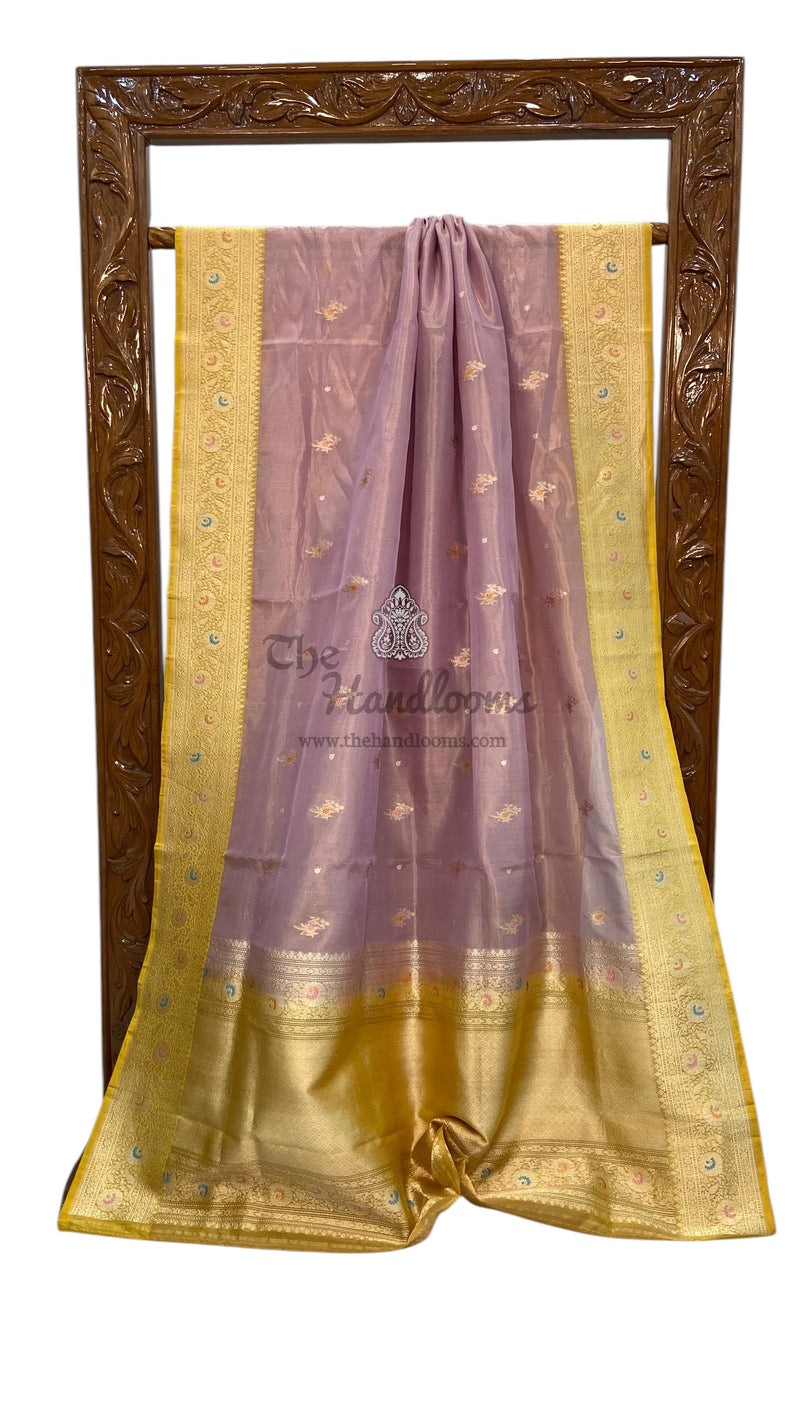 Pure Kora Handloom Banarasi All Over Kadua Motifs Saree - The Handlooms