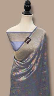 Pure Katan Silk Banarasi Handloom Saree - All over Sona Roopa Jaal work - The Handlooms