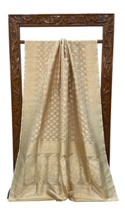Pure Katan Silk Banarasi Handloom Saree -With all Over Motifs work - The Handlooms