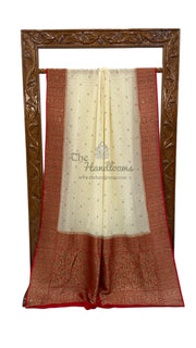 Khaddi Georgette Handloom Banarasi Saree with Siroski Stone Work - The Handlooms
