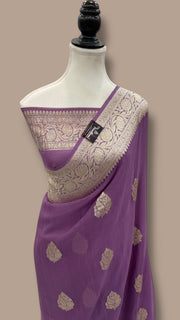 Pure Georgette Banarasi Saree Water zari - The Handlooms