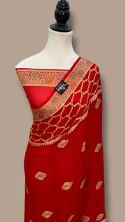 Pure Chiffon Khaddi Banarasi Saree - The Handlooms