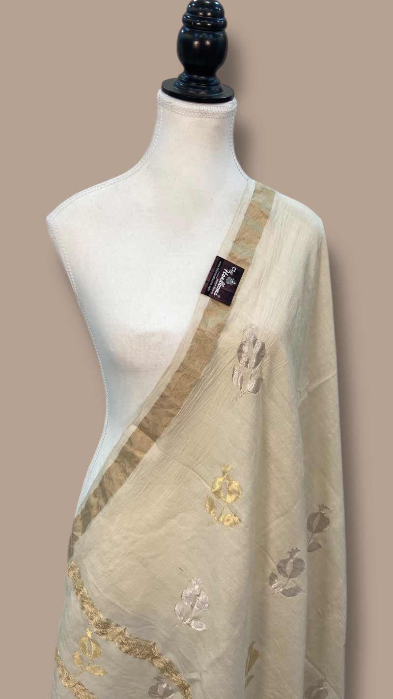 Pure Moonga handloom Dupatta - The Handlooms