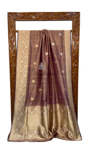 Pure Tissue Katan Silk Banarasi Handloom Saree - All over Sona Roopa Kadua motifs - The Handlooms