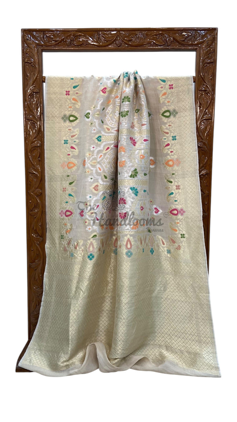 Tussar Georgette Handloom Banarasi Saree - The Handlooms