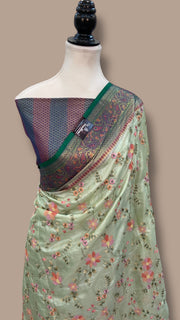Tussar Silk Handloom Banarasi Saree With Chikankari - The Handlooms