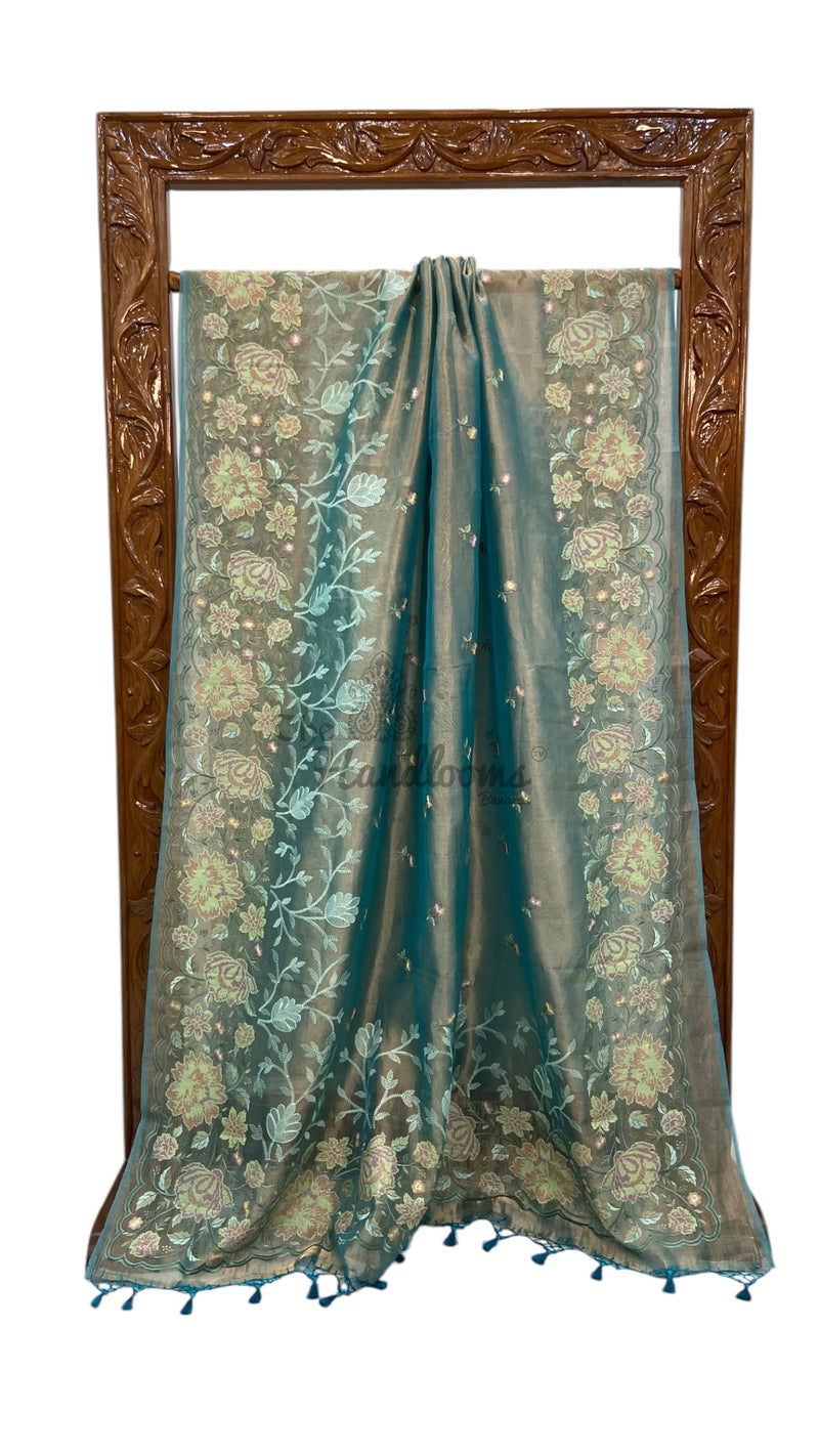 Pure Tissue Handloom Banarasi Saree With Chikankari - The Handlooms