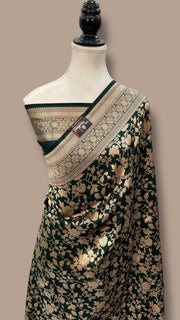 Pure Katan Silk Banarasi Handloom Saree - All Over Jaal Work - The Handlooms