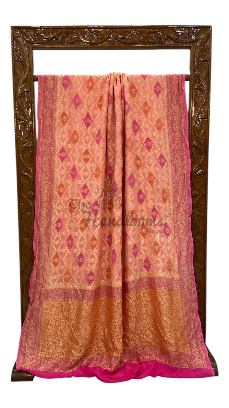 Khaddi Georgette Handloom Banarasi Saree - The Handlooms