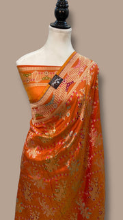 Katan Silk Banarasi Handloom Saree - All over Jaal work With Meenakari - The Handlooms