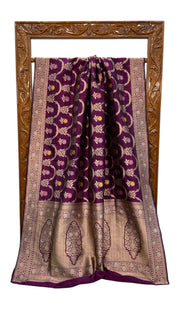 Katan Silk Banarasi Handloom Saree - All over Jaal work With Meenakari - The Handlooms