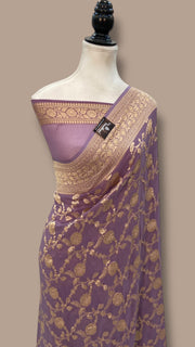 Khaddi Georgette Banarasi Saree - Gold zari - The Handlooms