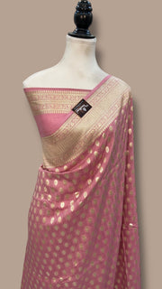 Moonga Georgette Handloom Banarasi Saree - The Handlooms