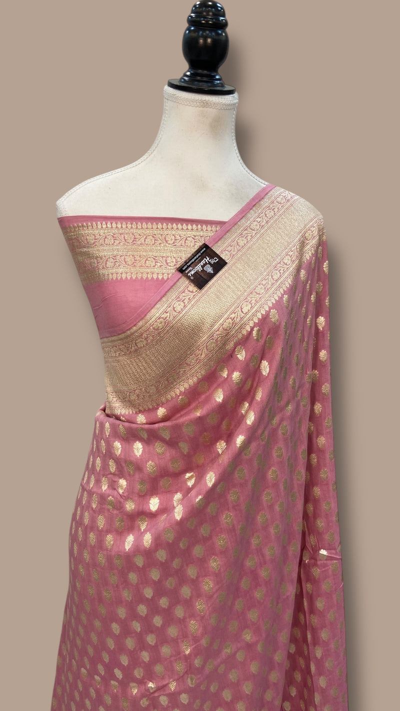 Moonga Georgette Handloom Banarasi Saree - The Handlooms