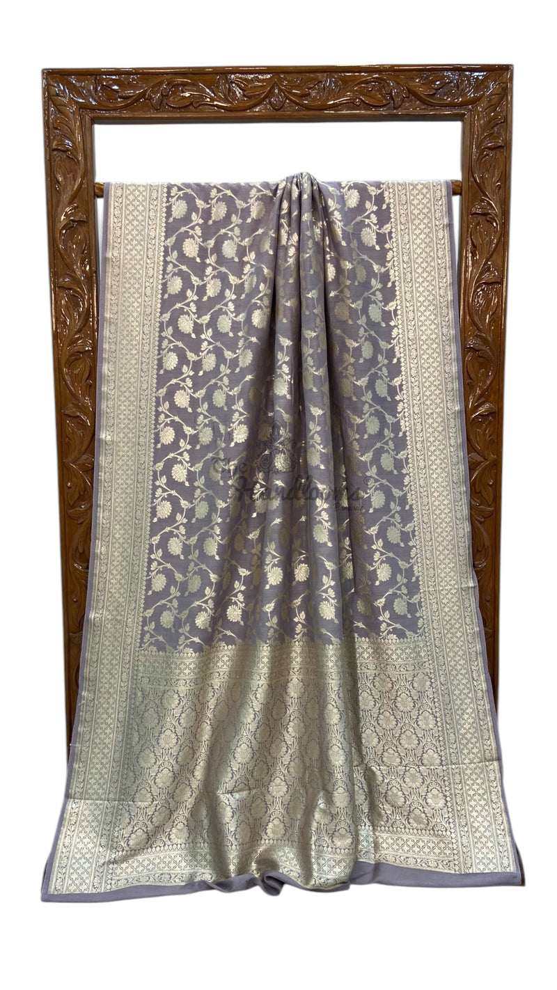 Moonga Georgette Handloom Banarasi Saree - The Handlooms