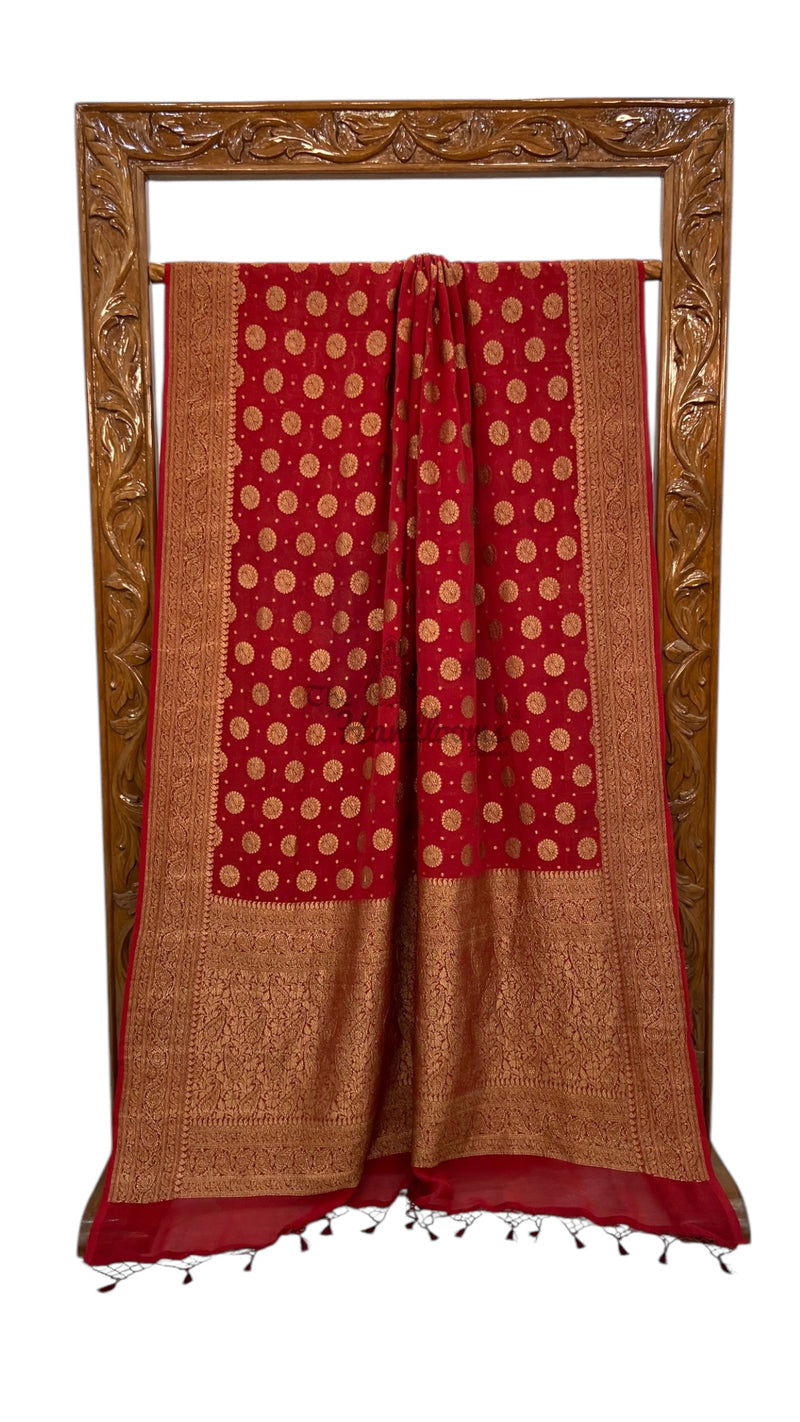 Pure Khaddi Georgette Handloom Banarasi Saree - The Handlooms