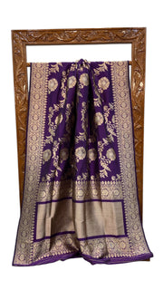 Pure Katan Silk Banarasi Handloom Saree - All over kadiyal Jaal work - The Handlooms