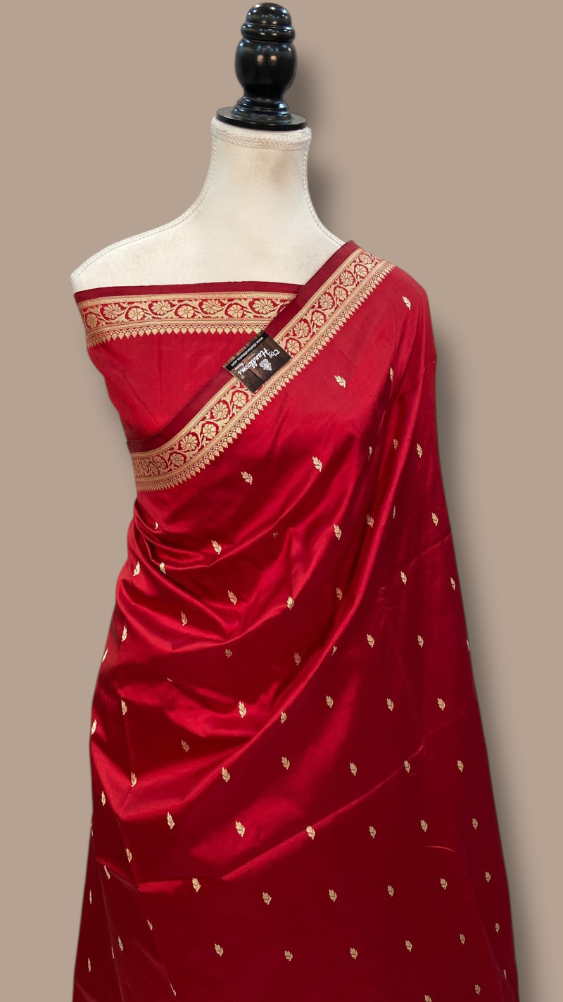 Pure Katan Silk Reshmi Zari Banarasi Handloom Saree - The Handlooms