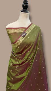 Pure Katan Silk Reshmi Zari Banarasi Handloom Saree - The Handlooms
