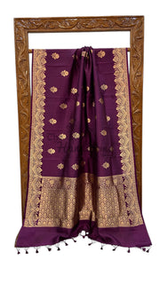 Pure Katan Silk Banarasi Handloom Saree - All over Kadua motifs - The Handlooms