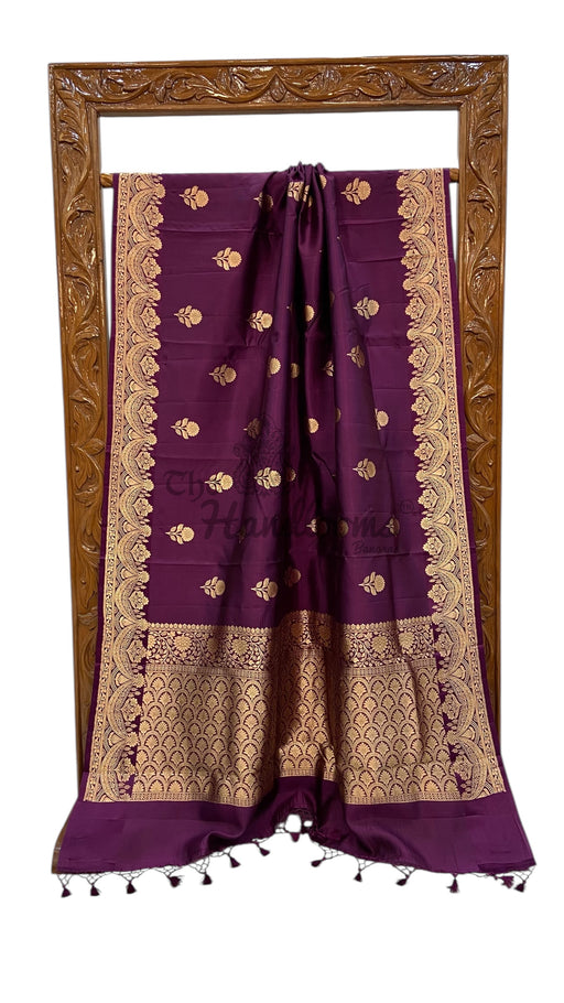 Pure Katan Silk Banarasi Handloom Saree - All over Kadua motifs - The Handlooms