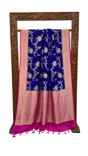 Khaddi Georgette Handloom Banarasi Saree - All over sona roopa Jaal Work - The Handlooms