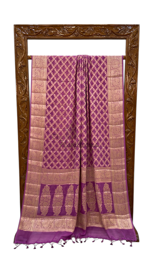 Pure Chiffon Khaddi Banarasi Saree - The Handlooms