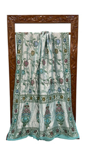 Pure Tussar Georgette Brocade Handloom Banarasi Saree - The Handlooms