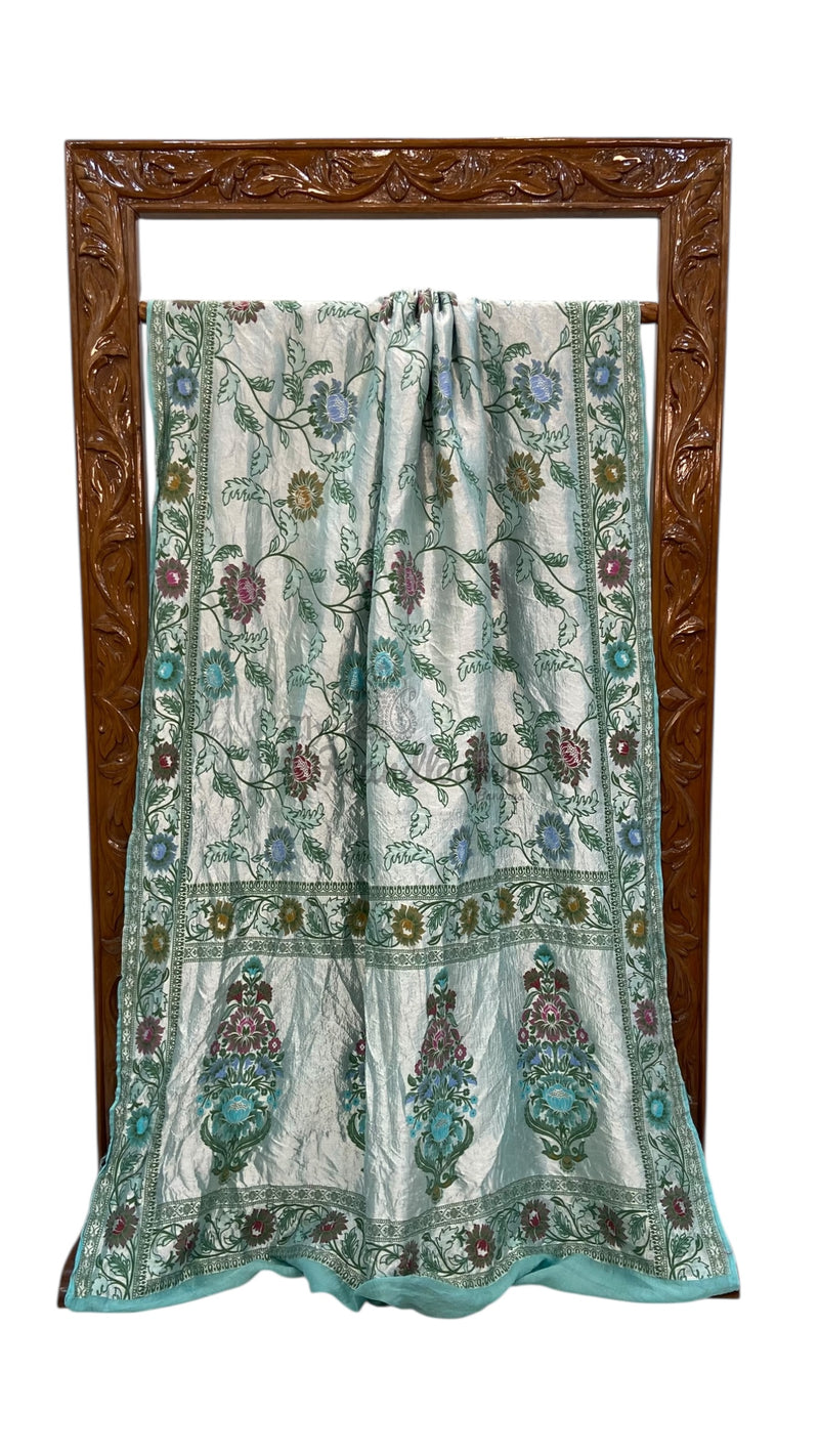 Pure Tussar Georgette Brocade Handloom Banarasi Saree - The Handlooms