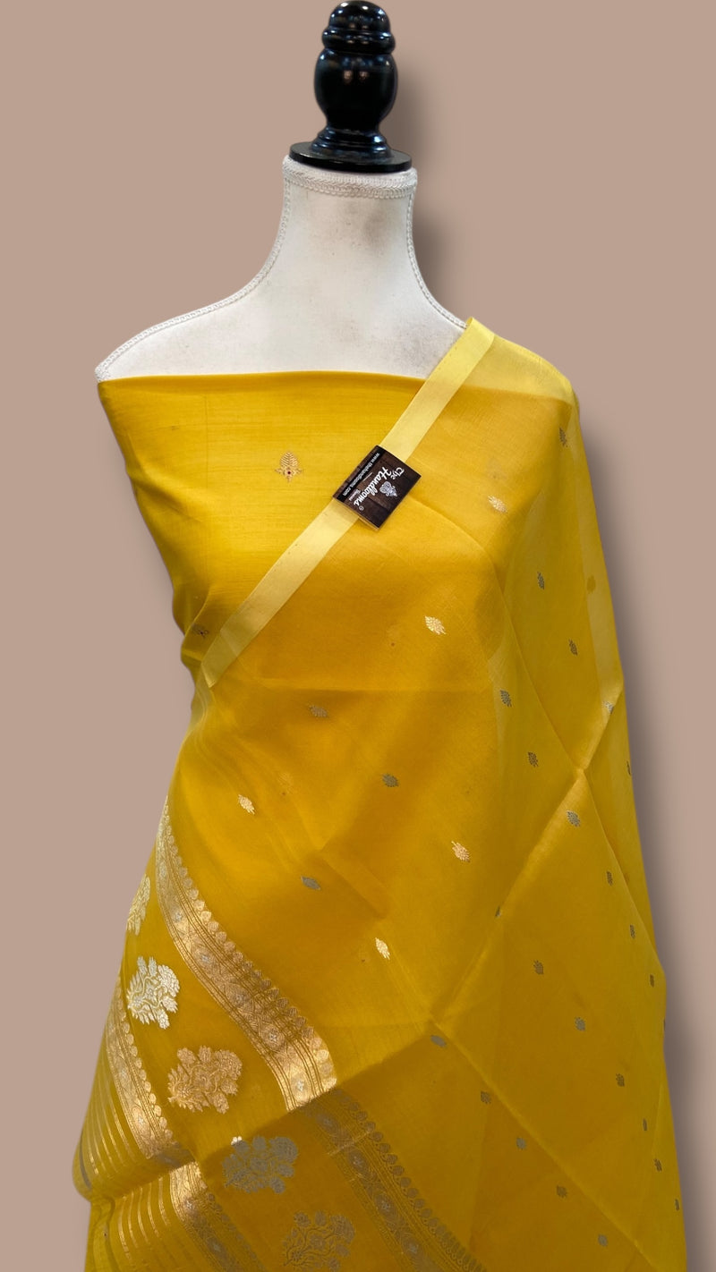 Pure Silk Handloom Banarasi Dress Material Kadua Boota With Kora Dupatta - The Handlooms