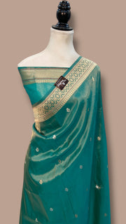 Pure Katan Tissue Silk Handloom Banarasi Saree - All over kadua motifs - The Handlooms