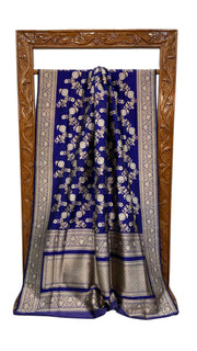 Pure Katan Silk Banarasi Handloom Saree - All over kadiyal Jaal work - The Handlooms