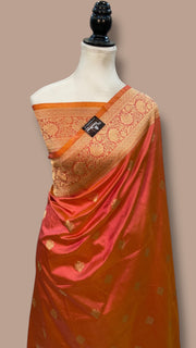 Pure Katan Silk Banarasi Handloom Saree - All over Kadua motifs - The Handlooms