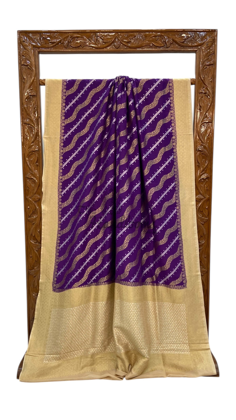 Moonga Georgette Handloom Banarasi Saree - The Handlooms