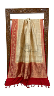 Pure Katan Silk Banarasi Handloom Saree - All over Kadua motifs - The Handlooms