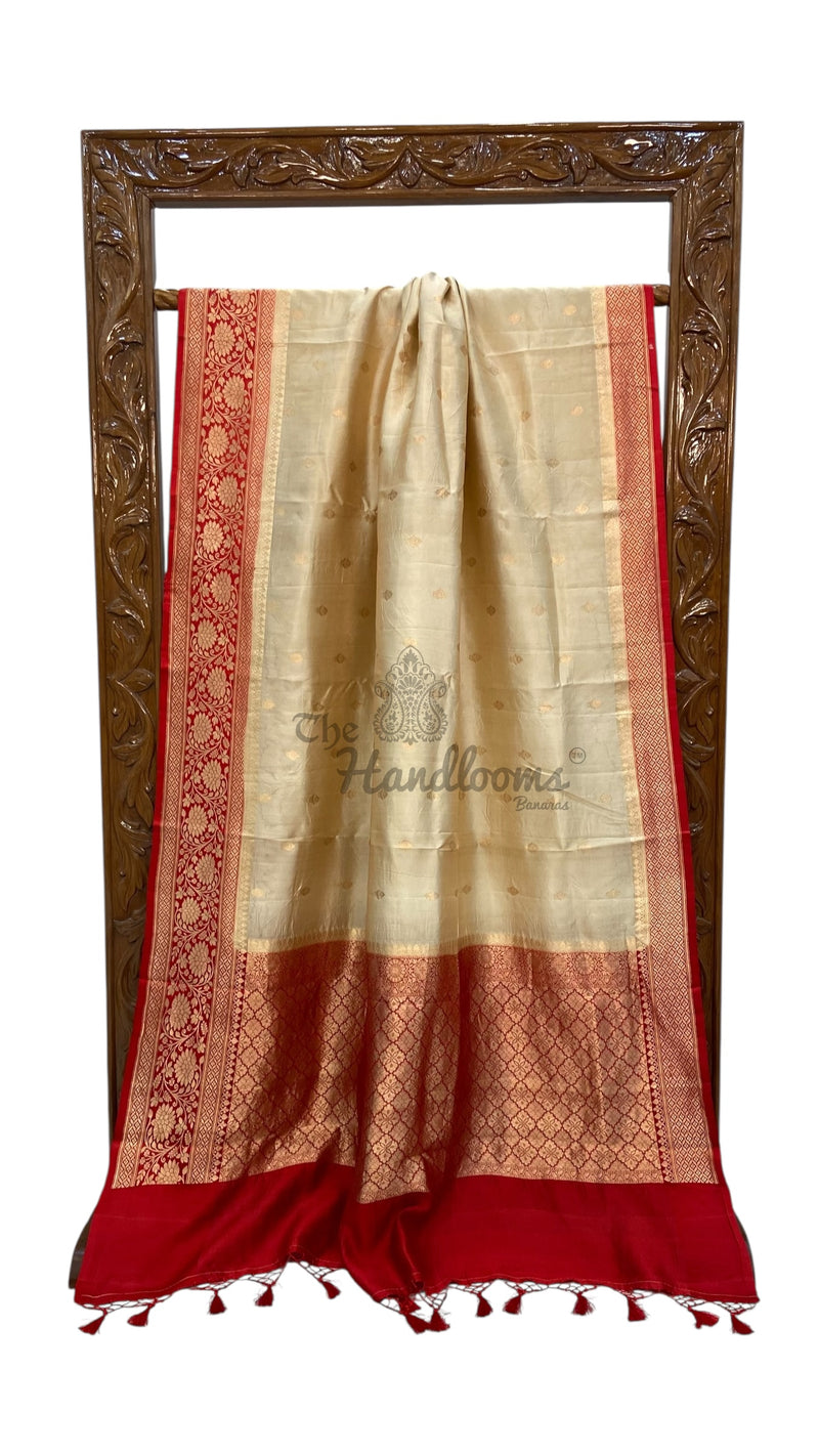 Pure Katan Silk Banarasi Handloom Saree - All over Kadua motifs - The Handlooms