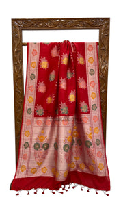 Tussar Georgette Handloom Banarasi Saree With Meenakari - The Handlooms