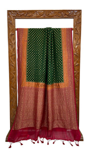 Pure Khaddi Georgette Handloom Banarasi Saree - Antique Zari - The Handlooms